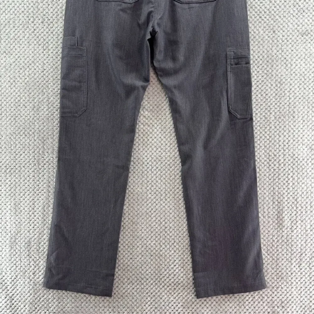FIGS Pants Men L Gray Cairo Cargo Scrub Elastic Waist Technical Collection New